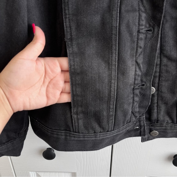 Black denim Sherpa jacket - Picture 3 of 4